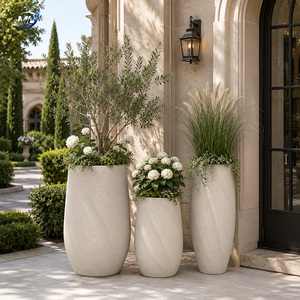Ensemble de jardinières en fibre de verre personnalisées, vase sculpté, pot de fleurs pour extérieur, décoration de jardin, décoration intérieure - Product Image 5