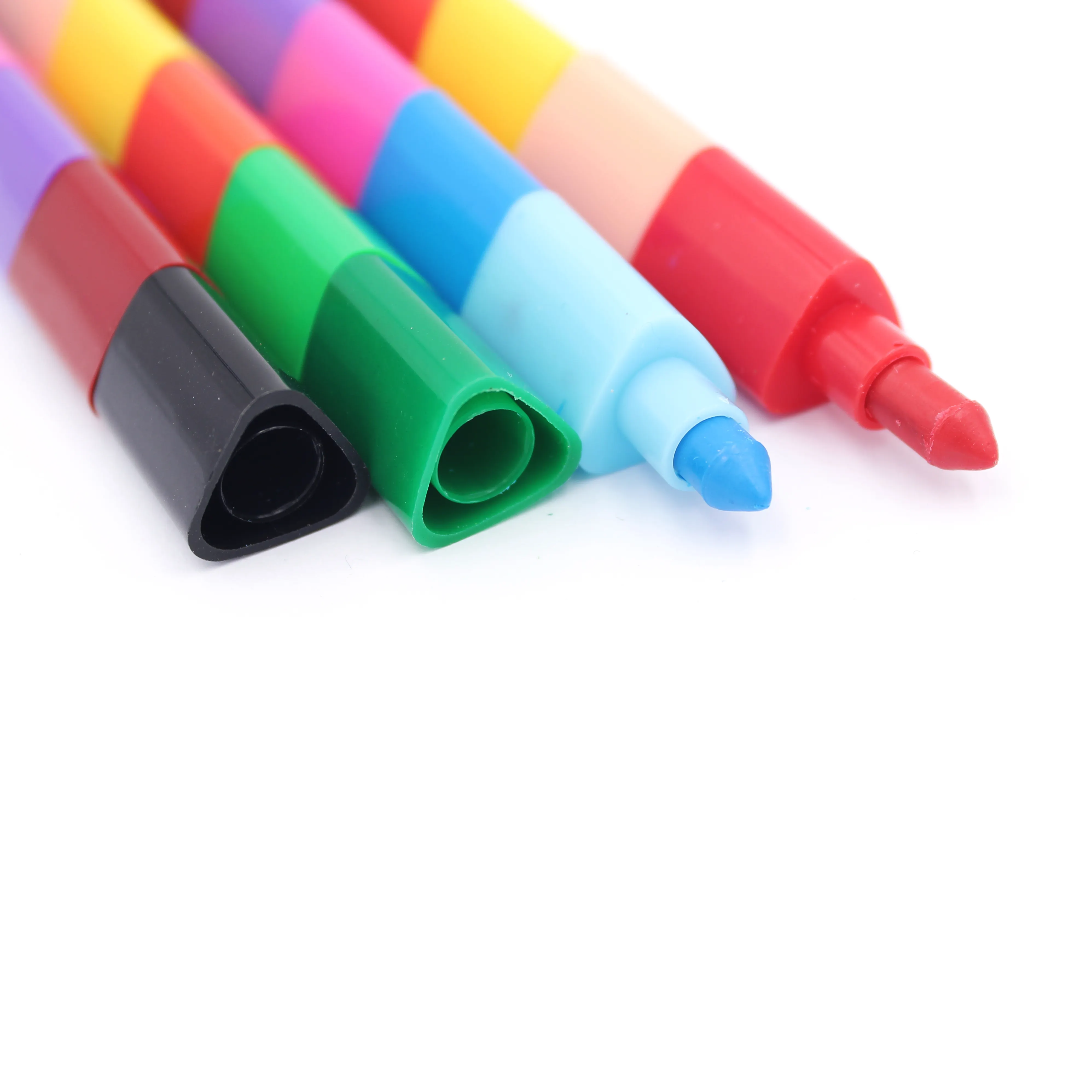 Kids Fancy Crayon Stapelbare dreieckige Buntstifte