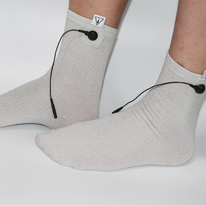 Roovjoy Prata Premium Meias condutoras para Pé & Joint Pain Relief-<span class=keywords><strong>TENS</strong></span>/EMS Eletrodo <span class=keywords><strong>Socks</strong></span> One Size Fits Most - Product Image 2