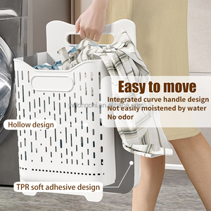 2024 <span class=keywords><strong>panier</strong></span> de rangement en plastique pratique <span class=keywords><strong>Original</strong></span> pour vêtements sales organisateur de <span class=keywords><strong>panier</strong></span> à <span class=keywords><strong>linge</strong></span> en plastique pliable - Product Image 2