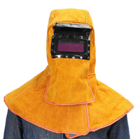 Capucha soldadora de cuero de vaca oscurecimiento automático lente de filtro Solar equipo de protección tapa de trabajo para cascos de soldadura