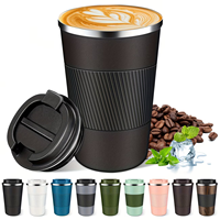 Gobelet isotherme personnalisé pour café, 12 oz, en acier inoxydable, réutilisable, isolé sous vide, tasse à café de voyage de 17 oz avec couvercle anti-fuite