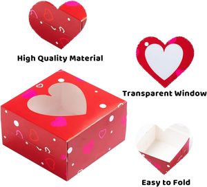 กล่องขนมวาเลนไทน์, กล่องคัพเค้กวันวาเลนไทน์, กล่องคุกกี้มีหน้าต่างสำหรับขนม<span class=keywords><strong>อบ</strong></span>ในวันหยุด, คุกกี้, โดนัท - Product Image 4