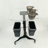 Chariot à roulettes pour outils d'extension capillaire avec plateau à peignes, porte-outils et bacs suspendus pour salon et tatouage