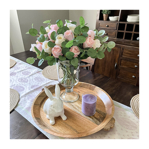 JX-01 maison jardin décor longue tige bricolage soie <span class=keywords><strong>faux</strong></span> unique Bouquet Floral multicolore en plastique artificielle Rose fleur - Product Image 1
