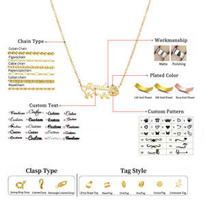 Kalung Nama Liontin Huruf Personalisasi Bentuk Hati Bunga Perhiasan Khusus Berlapis Emas 18K Bahan Stainless Steel untuk Hadiah Natal - Product Image 4