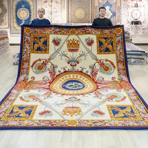手工打结真丝沙文丽地毯仿古设计法国手工地毯家居装饰