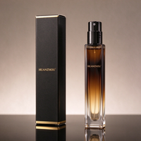 Flacon de parfum carré dégradé de 15 ml pour huiles essentielles avec bouchon noir en aluminium, flacons en verre à bille roulante et vaporisateur