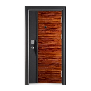 <span class=keywords><strong>Porte</strong></span> <span class=keywords><strong>d</strong></span>'<span class=keywords><strong>entrée</strong></span> de luxe nouveau modèle double couleur en acier Style moderne <span class=keywords><strong>Porte</strong></span> extérieure de haute qualité pour appartement - Product Image 1