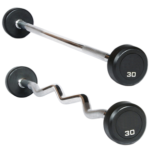 Barre de musculation <span class=keywords><strong>EZ</strong></span> en caoutchouc pour entraînement de musculation, <span class=keywords><strong>poids</strong></span> libres, équipement de fitness avec barre <span class=keywords><strong>EZ</strong></span> droite fixe et barre droite en caoutchouc - Product Image 2