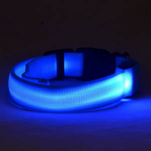 Collares con luces <span class=keywords><strong>LED</strong></span> para mascotas, collares ajustables de poliéster que brillan en la noche, collares luminosos de seguridad para perros y gatos, suministros para mascotas - Product Image 3