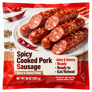 Sacs à trois soudures latérales résistants à la chaleur pour la stérilisation, sacs de rétortage pour saucisses de <span class=keywords><strong>porc</strong></span> cuites avec logo personnalisé - Product Image 2