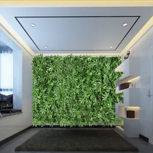 UV 플라스틱 잔디와 잎 식물 옥외 회양목 매트 훈장을 위한 인공적인 수직 녹색 헤지 벽