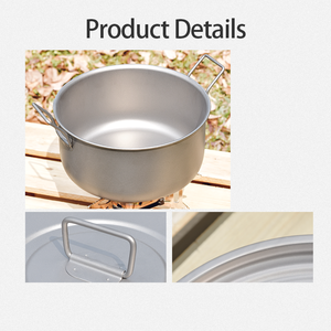 2.1L Pure Titanium Ultralight 267g <b>Camp</b> Cooking Pot Foldable Handle for Backpacking & Camping - Product Image 3