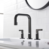 Robinet de lavabo moderne Lusa Faucet Factory à double poignée, 3 trous, en laiton, avec cartouche céramique, pour hôtels et salles de bain, eau chaude/froide