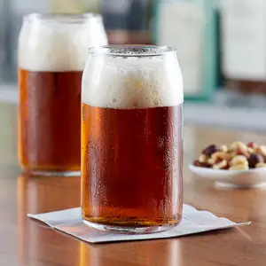 थोक स्पष्ट बियर कर सकते हैं के आकार का गिलास उच्च बनाने की क्रिया के लिए बांस lids 16 oz बियर कर सकते हैं गिलास बीयर चश्मा