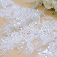 Nouvelle conception de luxe 3d maille de fleur colorée broderie strass dentelle perlée Applique bricolage dentelle garniture de tissu avec paillettes