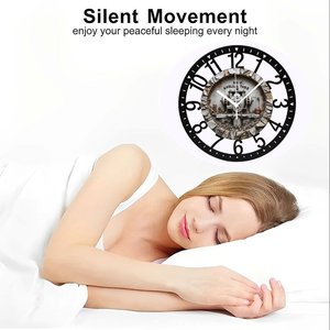 <span class=keywords><strong>Horloge</strong></span> murale circulaire en fer de 25 cm avec une table de billard et une queue de billard - Product Image 6
