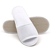 Pantoufles jetables de luxe personnalisées avec logo OEM, bon marché, blanches, à bout ouvert, lavables, pour hôtels et spas