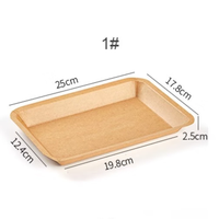 Plateau rectangulaire jetable écologique pour barbecue, 750 ml, grand plateau en papier kraft pour collations, salades, camping et usage extérieur