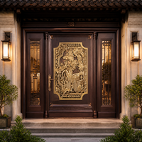 Panneau mural en aluminium gravé CNC de style chinois personnalisé avec un motif d'éléphant et de lotus