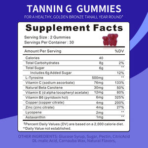 Wxw Stock Gomitas de bronceado Gummies de betacaroteno naturales Minerales para una piel bronceada saludable Productos de belleza mejorados Gummy de bronceado - Product Image 2