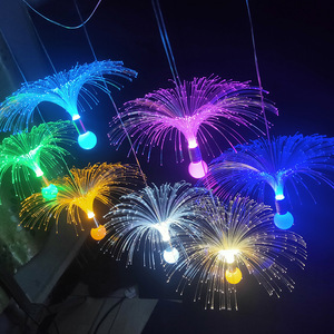 Impermeável colorido LED Jellyfish fibra óptica iluminação pendurada atmosfera estrela noite lâmpada para festa de casamento Bar - Product Image 3