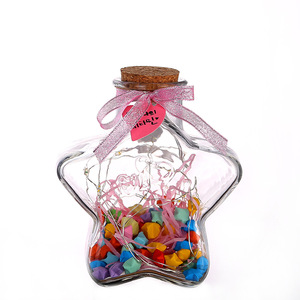 Barattolo di vetro trasparente a forma di stella a cinque punte alla deriva di vetro che desidera bottiglie con sughero-per decorazioni per la casa <span class=keywords><strong>e</strong></span> decorazioni per eventi - Product Image 1