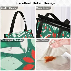 Bolsa de Almuerzo Reutilizable de PLA Tejido, Bolsa de Mano Plegable con Cierre, Bolsa de Compras con Diseño de Dibujos Animados - Product Image 2