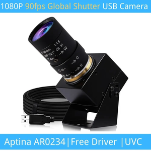 ELP 2MP obturador global 1200P 1080P 90fps varifocal CS 5-50mm lente AR0234 Zoom Webcam Mini Cámara USB para deporte de alta velocidad - Product Image 2