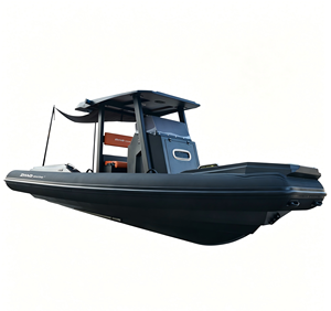 <span class=keywords><strong>Bateau</strong></span> pneumatique <span class=keywords><strong>rigide</strong></span> ZHAO MARINE LUX750 RIB750, entièrement noir, tube en Hypalon, yacht de luxe pour loisirs, avec sièges rembourrés orange. - Product Image 5