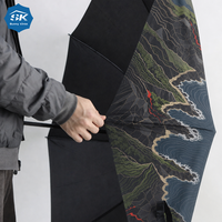Parapluie de golf à motif paysage naturel abstrait, robuste et durable, impression artistique, baleines renforcées pour souvenir de marque personnalisé