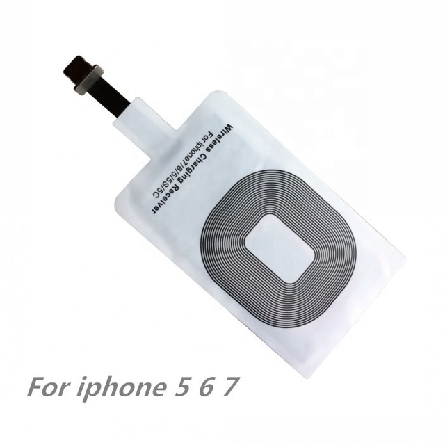 Mini Portable Universial Mobile Phone Wireless Charger Receiver Card Fast Charging Charger Adapter for iphone 5s 6 7 Plus 6s