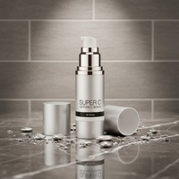 Flacon pulvérisateur cylindrique en PP/aluminium de 30 ml, pompe à brume fine, finition mate givrée, option de logo personnalisé, lotion, cosmétique, huile essentielle