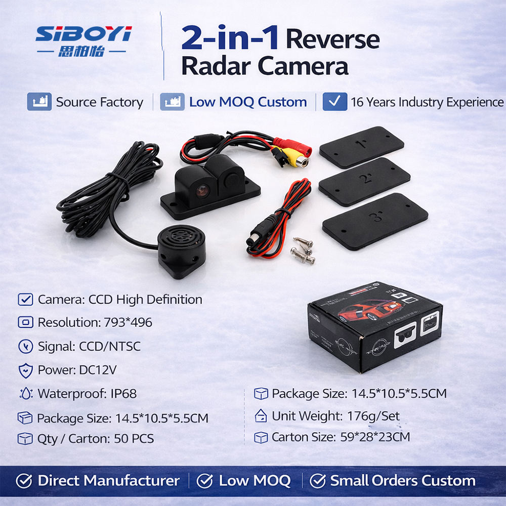 Caméra de recul 2 en 1 avec radar