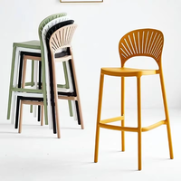Nouveau Tabouret de Bar Moderne en Plastique Durable, Empilable et Robuste pour Bar à Domicile, Hôtel, Café & Restaurant, Salle à Manger, Cuisine, Salon