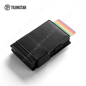 TILONSTAR TVC332 Porte-cartes d'affaires portable en cuir de grande capacité personnalisé Porte-cartes de crédit bancaire Portefeuille pour hommes - Product Image 3