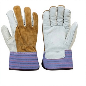 Gants de travail en cuir pleine fleur de vachette certifiés CE, 11 oz, résistants aux chocs, avec doublure polaire et manchette de sécurité pour la partie supérieure de la main - Product Image 4