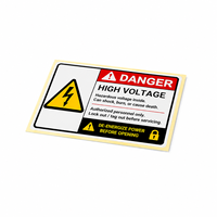 Étiquettes d'avertissement industrielles haute tension personnalisées, rouleau de vinyle imperméable avec laminage mat résistant aux UV, autocollant de sécurité électrique