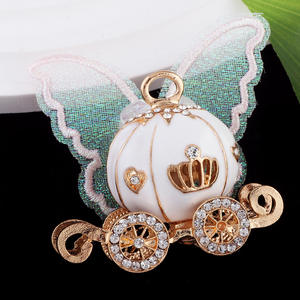 DIY téléphone portable porte-clés collier accessoires incrustés citrouille chariot papillon ailes diamant boule porter droite fabrication de bijoux - Product Image 3