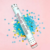 Canon à Confettis de 45 cm pour Révélation du Sexe – Cylindre de Feux d'Artifice Portatif en Papier Coloré à Manivelle pour Fêtes