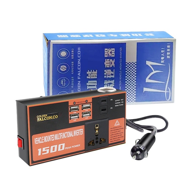 CE Certified 1500W Vehicle Inverter Cigarette Lighter Socket 50/60Hz Auto for Home & Car Use