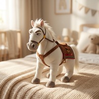 Adorable cheval en peluche aux grands yeux, avec rembourrage en coton PP de haute qualité, cadeau d'anniversaire parfait et compagnon idéal pour les enfants