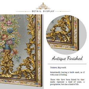 <span class=keywords><strong>Yips</strong></span> งานแกะสลักเรซินสไตล์ฝรั่งเศสโรส LD-1604-1402,กระจกติดผนังแนวคลาสสิกตกแต่งห้องนั่งเล่นลายดอกไม้วาดด้วยมือ - Product Image 6