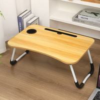 Table d'Ordinateur Portable Pliable en Plastique, Portable, avec Fente pour Carte et Porte-Gobelet, pour Bureau à Domicile ou Dortoir Étudiant (Vente en Gros)
