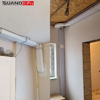Conduit plat en PVC 256x48mm, gaine de ventilation rectangulaire à profil bas pour système de ventilation HVAC de plafond