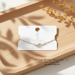 Pulsera Leo de Acero Inoxidable con Diamantes Naturales Color G H, Corte Brillante Redondo, Minimalista, Unisex, para Uso Diario - Product Image 3