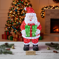 Grande figurine de Père Noël en acrylique avec éclairage LED blanc 3D de 4 pieds, commande manuelle, IP44, étanche, pour extérieur, jardin, cour