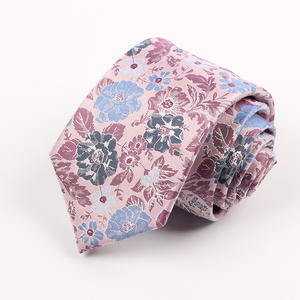 2025 nuovo arrivo all'ingrosso/personalizzato fatto a mano da uomo cravatta personalizzata Logo 100% seta intrecciata motivo floreale cravatta da uomo - Product Image 2