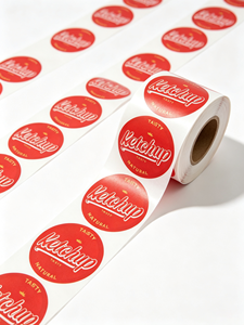 Customised waterproof vinyl sticker rolls for brand logos, round seals and commercial signage; food packaging labels - Product Image 3